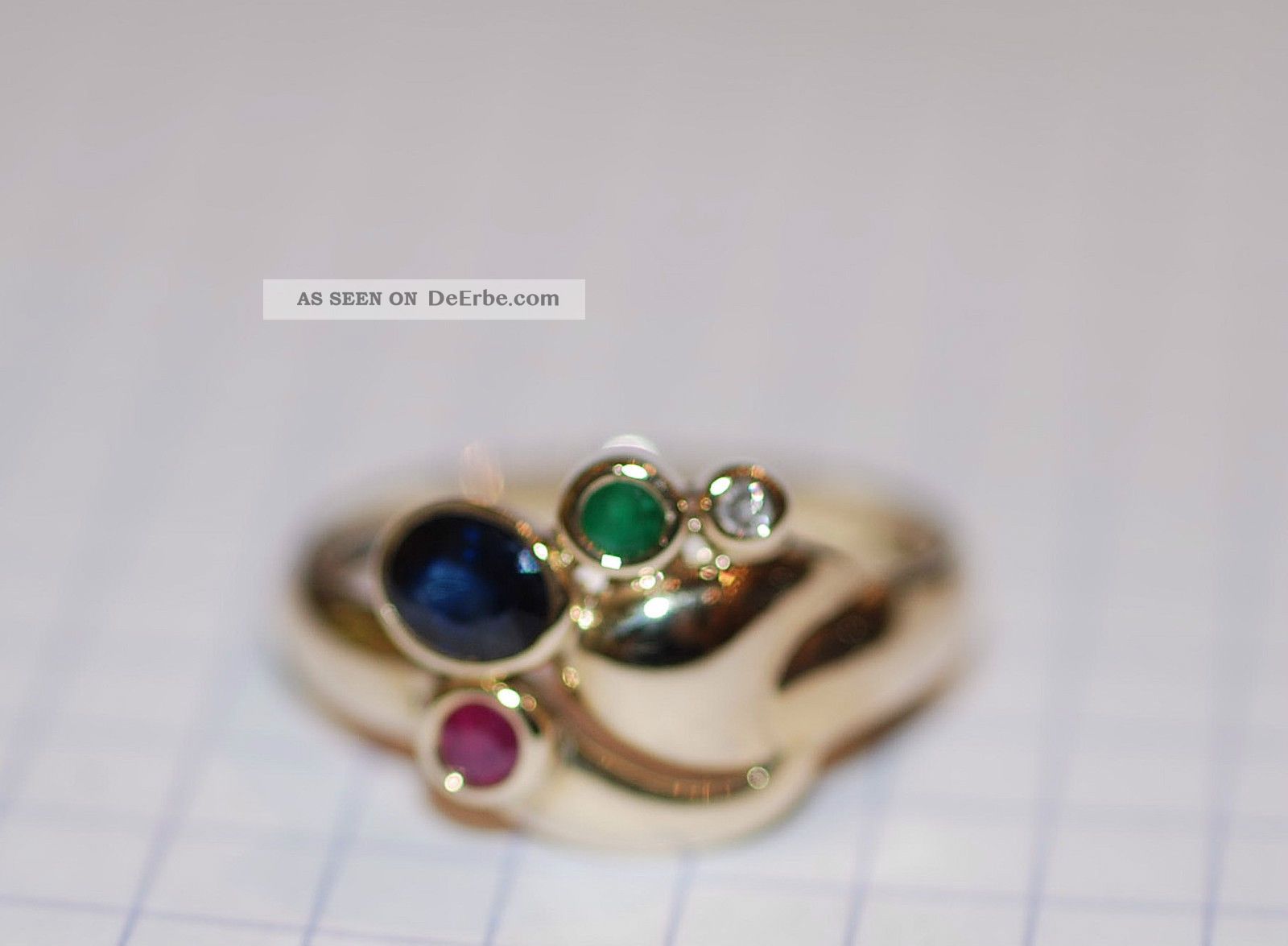 Gold Damenring Rubin Saphir Smaragd Diamant 585 Er