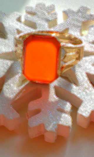 Art Deco 585er Rotgold - Ring Mit Einem Sehr Schönen 8eckigen Karneol Bild