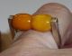Handarb.  Ring Antik 925 Silber Honig Bernstein Butterscotch Amber Russisch Ringe Bild 7