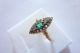 Prachtvoller Jugendstil Art Nouveau Ring Gold 585 Smaragd Und Diamanten Ringe Bild 1