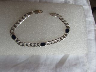 Armband Silber 925 Lapislazuli Silberarmband Panzerarmband Bracelet Antik Bild