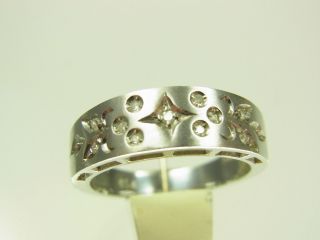 Schöner Diamant Ring 750 Weißgold Mit 11 Kl.  Diamanten Fleur De Lys Verzierung Bild