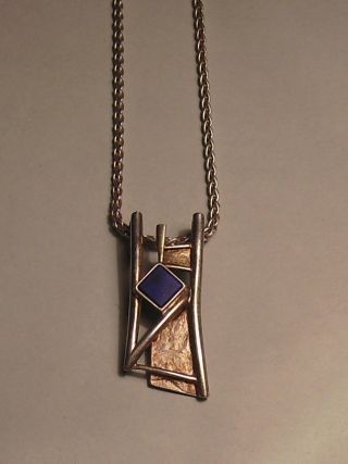 Hervorragendes Collier Aus 925er Silber Mit Lapis Lazuli Von Teka (theodor Klotz) Bild