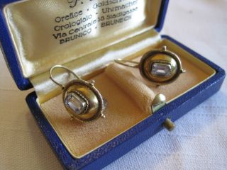 Tolle Antikisierende Ohrringe 925er Silber Mit Hellblauem Stein Bild