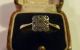 Ring Platin Gold Victorianischer Verlobungsring Art Deco 9 Diamanten,  18 Kt Schmuck nach Epochen Bild 1