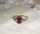 Art Deco Antiker Ring,  800 Er Silber,  Turmalin? Roter Farbstein Schmuck & Accessoires Bild 1