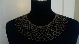 Perlenkragen Silber 20er 30er Perlen Kragen Opak Glasperlen Collier Handarbeit Bild