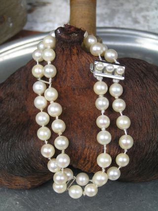 älteres Armband Damen Schmuckstück Echte Perlen Gold Weißgold 585 Zeitlos Schön Bild