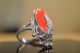 Sehr Hübscher Antik Rote Koralle Ring 925 Silber Jugendstil Gr.  53.  5 Ringe Bild 1