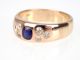 Jugendstil 585 Gold 0,  58 Ct Saphir 0,  25 Ct Diamant Verlobung Band Ring,  Antik Ringe Bild 2