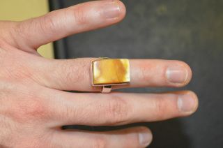 Alter Antik Ring Mit Bernstein 925 Silber Ringgröße 57 Großenverstellb.  Königsbe Bild