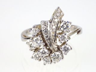 Art Deco Damen 585 14k Weißgold 1,  4 Ct Tw - If Diamant Brillant Ring,  Größe 56 Bild