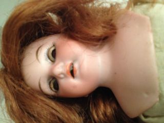 Antike Sehr Alte Puppe Dachbodenfund Porzellan Gestempelt Rote Haare A M Bild