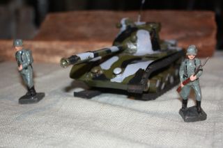 Schusso Lineol Masse Elastolin Figuren Panzer Metall Spielzeug Militaria Antik Bild