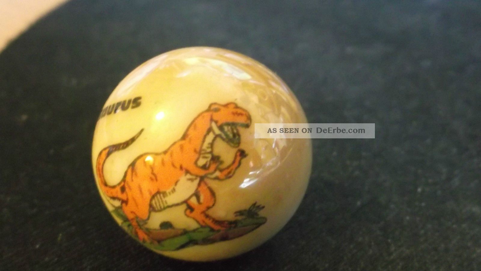 Wunderschöne Murmel Mit Dinosaurier - Motiv,  Allosaurus Antikspielzeug Bild