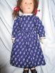 Kleid Blaudruck,  Schürze Mit Federstich Bestickt Paßt Kk - Puppe 52 Cm Nostalgieware, nach 1970 Bild 1