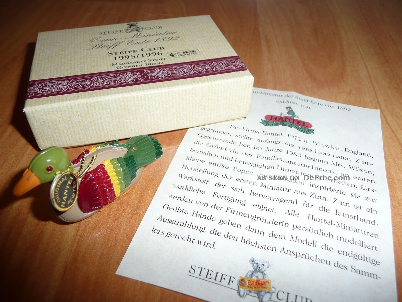 Steiff Zinn Miniatur Ente 1892 Clubgeschenk 1995/1996 Steiff Bild