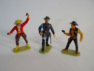 Drei Elastolin Wild - West Figuren Aus Den 60er Jahren Aus Plastik,  Gemarkt Bild