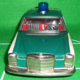 60er 70er Mercedes Benz /8 Blech Car Polizei W 114 115 1:16 Taiyo Japan Tin Toy Bild