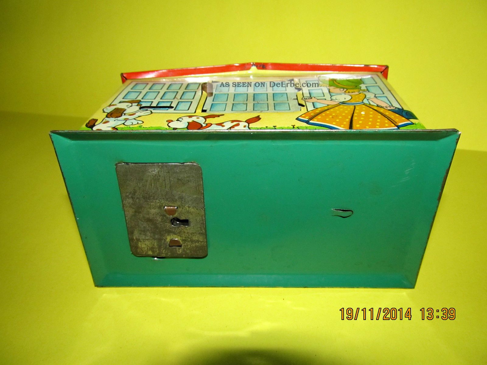 Spardose, Sparbüchse, Aus Blech, D. G. M. , Made In Germany, Us Zone