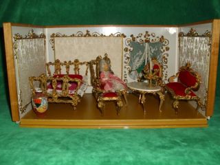 Szalasi,  Alte Antike Puppenstube,  Puppenstubenmöbel,  Puppenhaus,  Rar,  Selten Bild