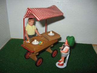 Alter Eistand - Eiswagen Raritätpuppen Puppenstube - Puppenhaus - Puppenstube - Puppen Bild