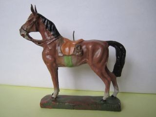 Schönes Elastolin Masse Cowboy Pferd Stehend,  Serie 7 Cm. Bild