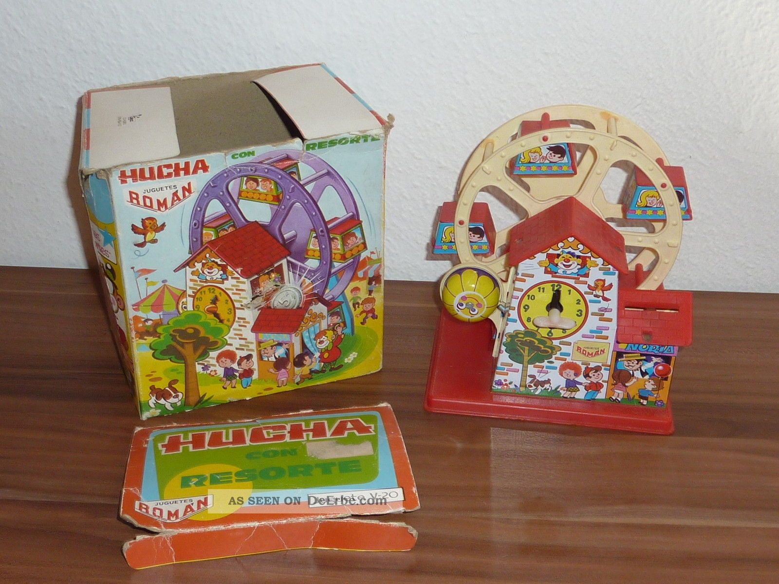 Mechanisches Riesenrad Zum Aufziehen Mit MÜnzeinwurf Blechspielzeug Roman Ju Original, gefertigt 1945-1970 Bild