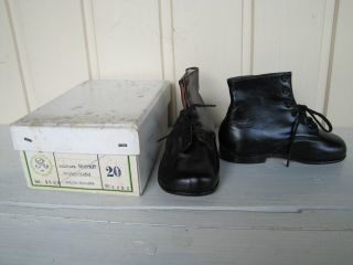 Alte Antike Reichsadler Schwarze Kinderschuhe Kinderstiefel Schuhe Stiefel Ovp Bild