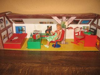 Modella Dachstube,  Jugenzimmer - Originalkarton Puppenmöbel - Puppenstube - Puppenhaus Bild