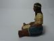 Ddr Massefigur Sitzende Indianer Frau Squaw Mit Schüssel Esssen Rührend Gefertigt nach 1945 Bild 3