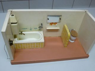 Puppenbad Puppenstube Badezimmer 50er Jahre Blech Bild