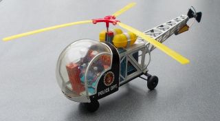Alter Polizei Police Blech - Hubschrauber Made In Japan By Modern Toys 60er Jahre Bild