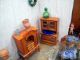 Alte Antike Puppenstube Mit Möbel Puppen Einrichtung Küche Wohnzimmer Erker Puppenstuben & -häuser Bild 3