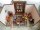 Alte Antike Puppenstube Mit Möbel Puppen Einrichtung Küche Wohnzimmer Erker Puppenstuben & -häuser Bild 5
