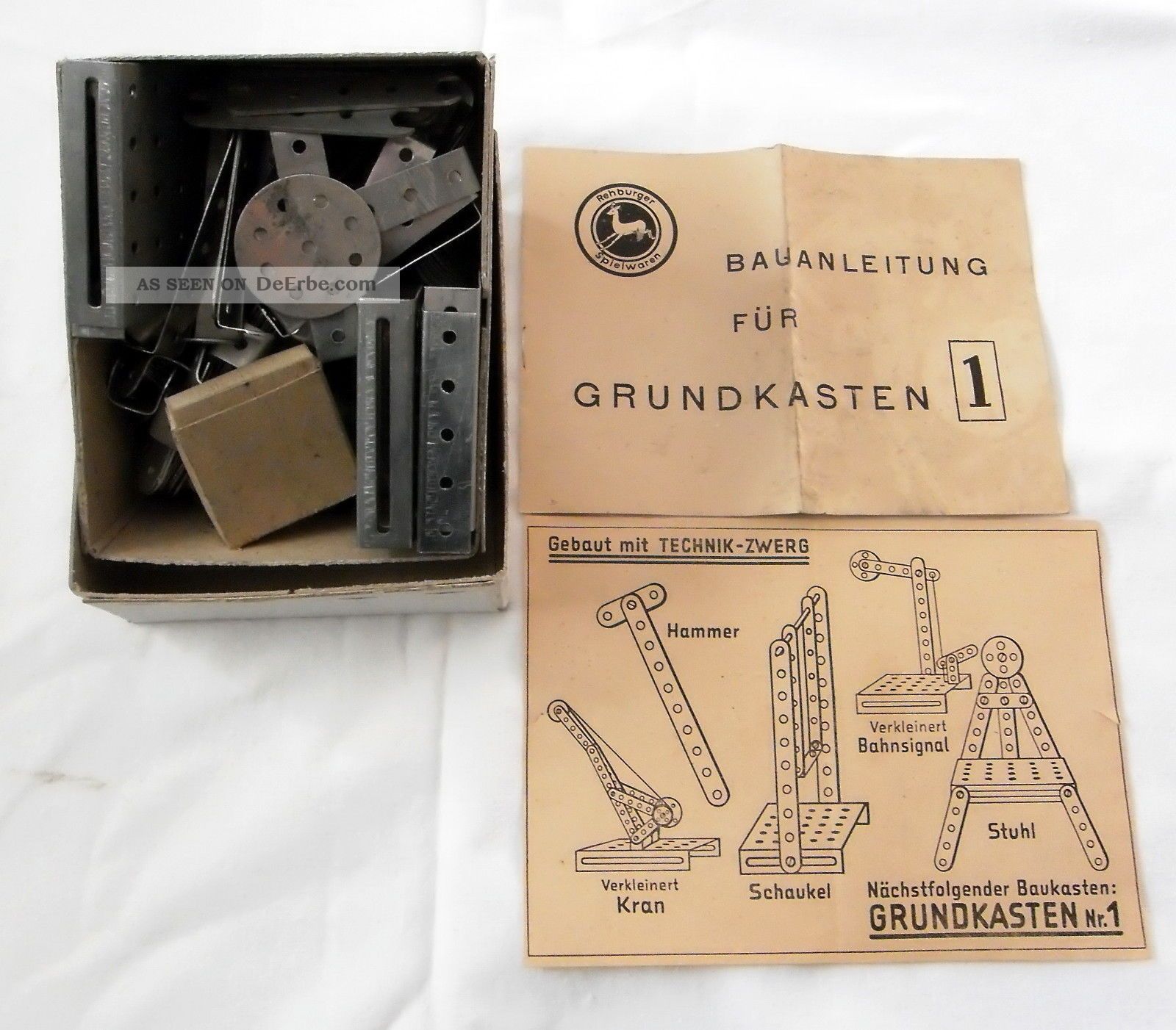 Alter Metallbaukasten Von Rehburger Spielwaren Mit Bauanleitung Baukästen Bild