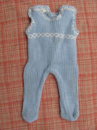 Niedlicher Kleiner Hellblauer Baumwoll - Strampelanzug Für Kleine Puppe - 17 Cm Bild