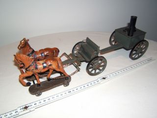 Tintoy,  Blechspielzeug,  39 Cm Pferde - Gespann,  Protze,  Gulaschkanone Feldküche Bild