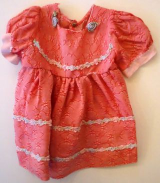 Antikes Altes Puppenkleid Handarbeit 50er Rosa Puppenkleidchen Kleid Puppenhaus Bild