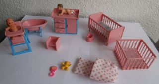 Jean Höfler Kinderzimmer Möbel Aus Kunststoff Für Puppenhaus/stube Alt Bild
