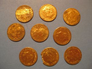 Altes Spielgeld,  Spiel Münzen,  Friedrich,  Kaiserreich,  Dachbodenfund Bild
