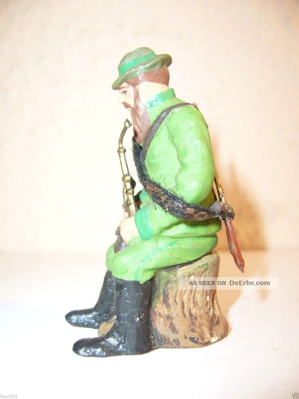 Erzgebirge/annaberg Fa.  Lahl 1925:jäger M.  Zinn - Gewehr,  Massefiguren Weihnachtsberg Elastolin & Lineol Bild