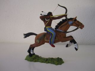 Preiser Elastolin Indianer Mit Bogen Auf Pferd 7cm Bild