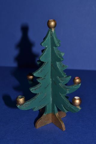 Alter Holz Weihnachtsbaum Christbaum 50iger Baumschmuck Puppenstube Erzgebirge ? Bild