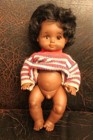 ♥ Antike Puppe Baby Drei M Junge Dunkelhäutig Neger Ethno Schwarz Ethnisch 24 ♥ Bild