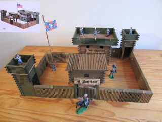 Elastolin 7885 Fort Colonel Hunter Western Cowboy Holz Häuser Ohne Figuren Bild