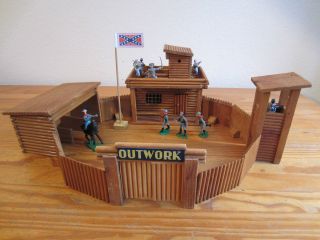 Vero Fort Outwork 1:32 Ddr Western Cowboy Holz Stadt Ohne Figuren Timpo Bild