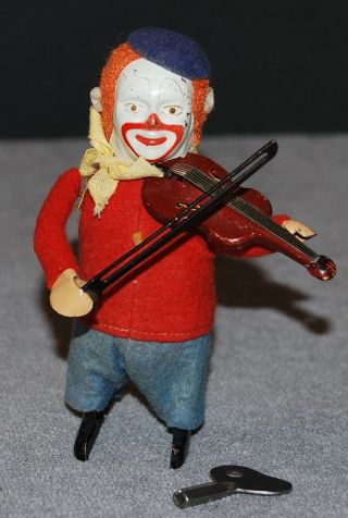 Schuco Solisto Tanzfigur Clown Mit Geige,  Uhrwerk Ok,  11,  5 Cm Bild