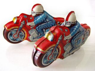 Japan Blechspielzeug / 2 X Motorräder / 60 - 70er Jahre Bild