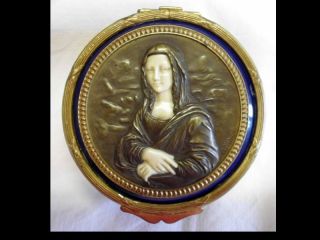 Antike Schmuck - Dose - Schatulle - Mona Lisa - Vergoldet /antique French Jewelery Box Bild